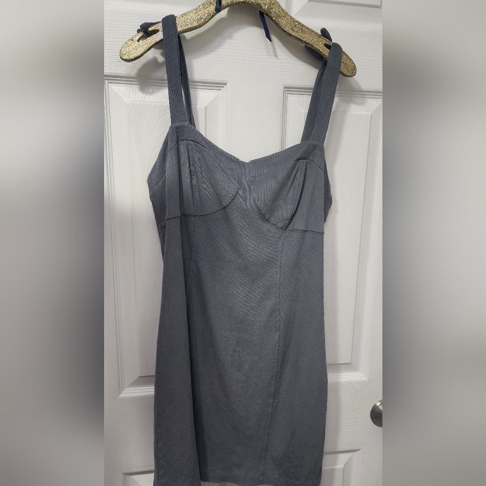 Free People Gray Mini Bustier Dress